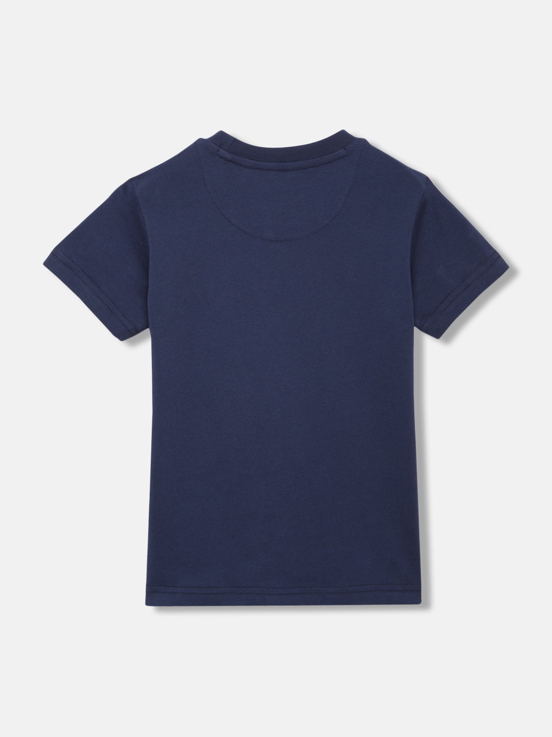 Blue Giraffe Boys Navy Blue Solid Round Neck Short Sleeves T-shirt