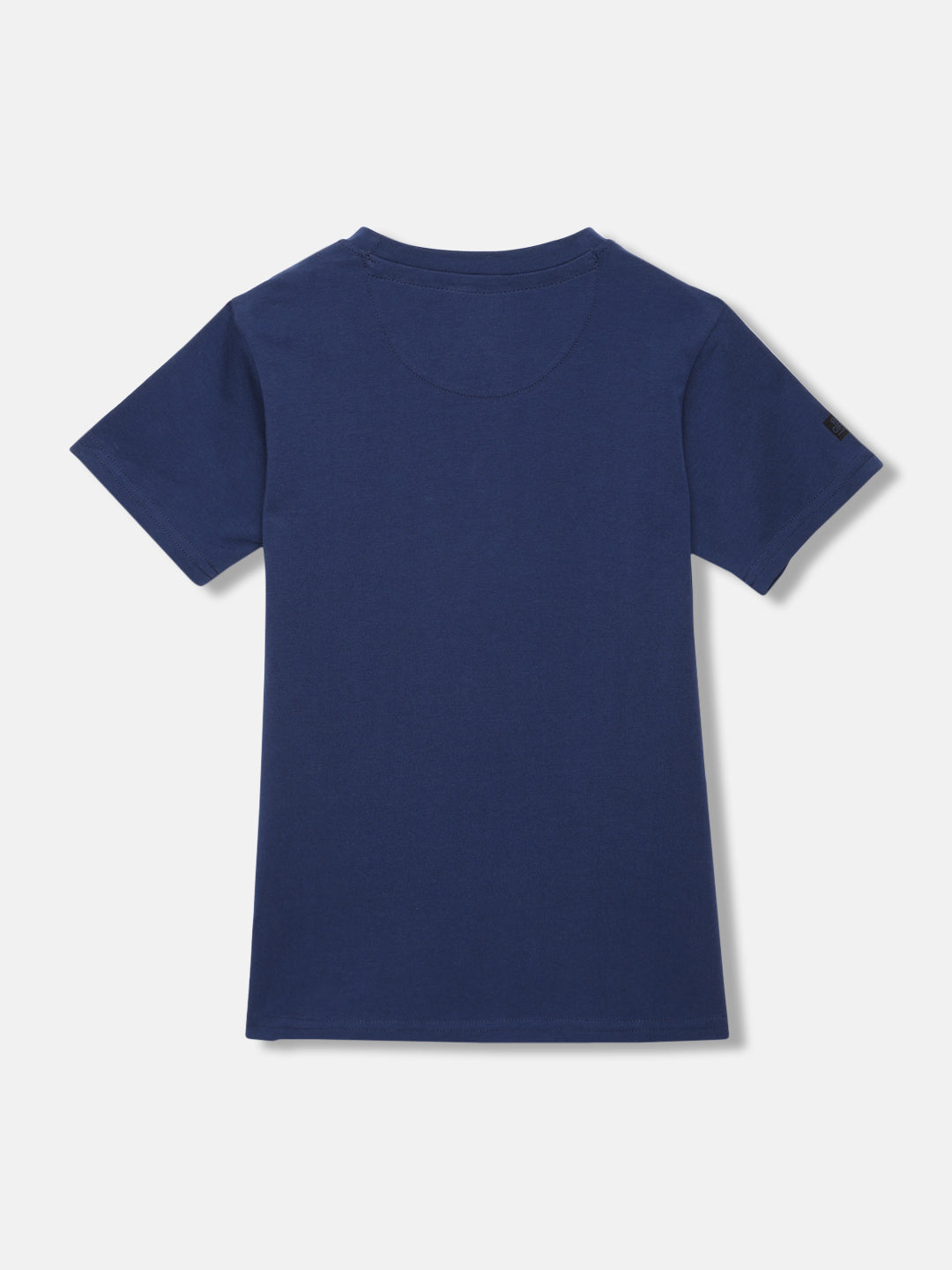 Blue Giraffe Boys Navy Blue Solid Round Neck Short Sleeves T-shirt