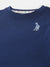 Blue Giraffe Boys Navy Blue Solid Round Neck Short Sleeves T-shirt