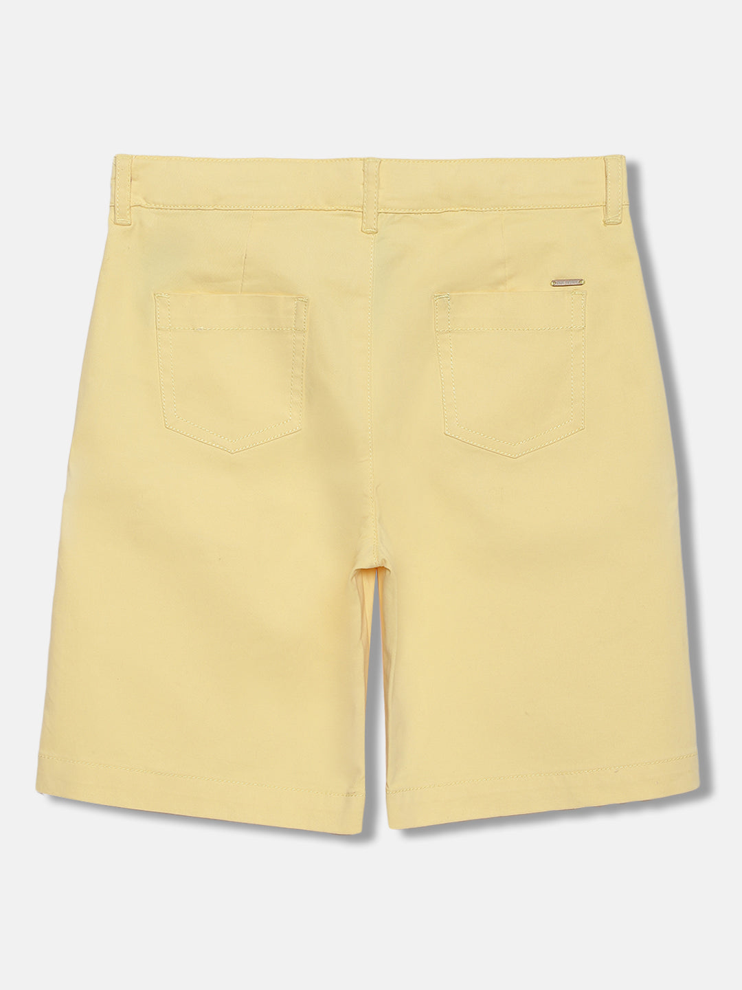 Blue Giraffe Boys Yellow Solid Regular Fit Shorts