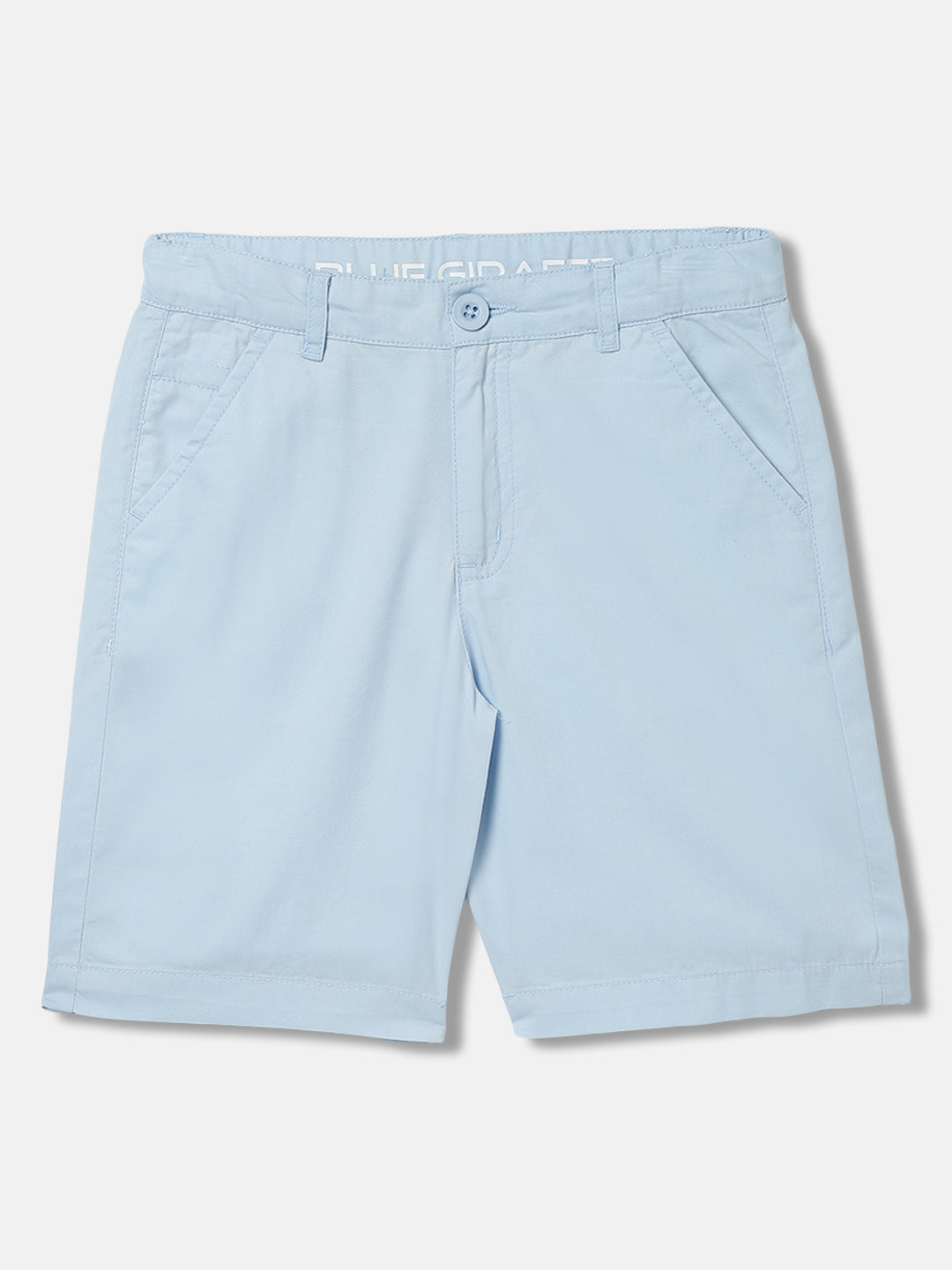 Blue Giraffe Boys Blue Solid Regular Fit Shorts