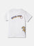 Blue Giraffe Boys White Solid Round Neck Short Sleeves T-Shirt