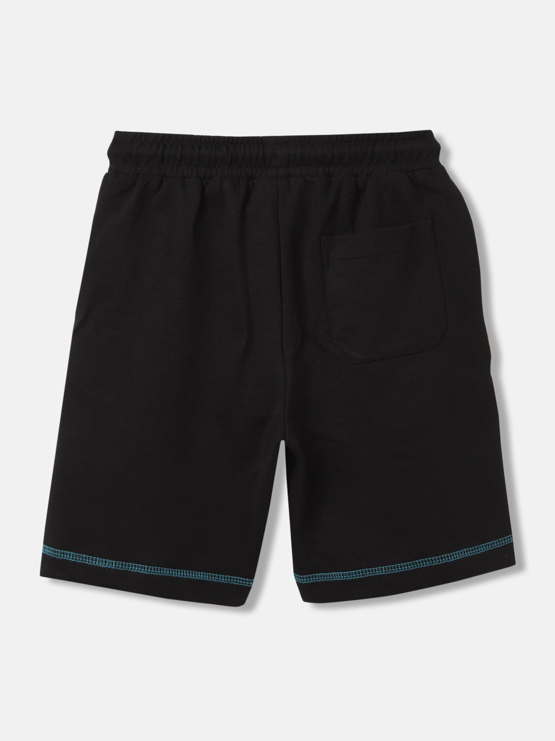 Blue Giraffe Boys Black Solid Regular Fit Shorts