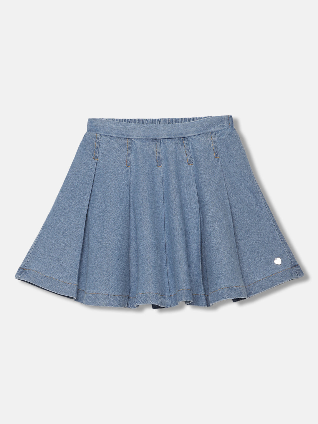 Blue Giraffe Girls Blue Solid Flared Skirt