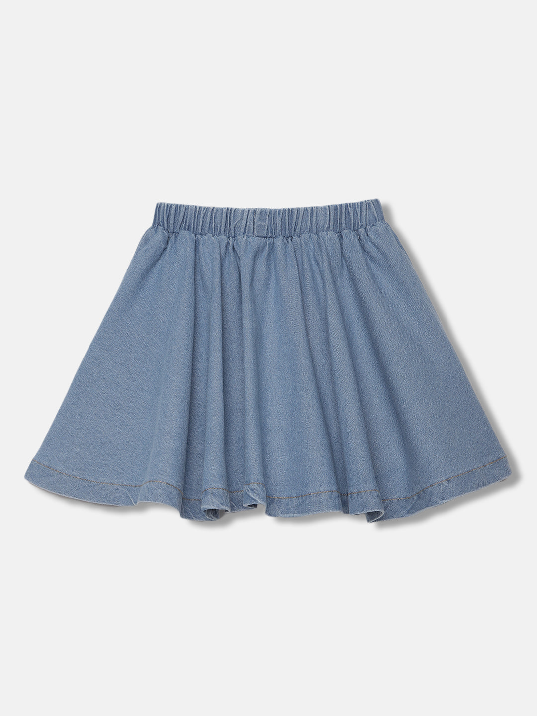 Blue Giraffe Girls Blue Solid Flared Skirt