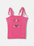 Blue Giraffe Girls Pink Embroidered Shoulder Straps Sleeveless Top