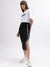 DKNY Women Black Solid Typographic Straight Skirt