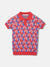 Elle Girls Red Printed Polo Short Sleeves T-shirt