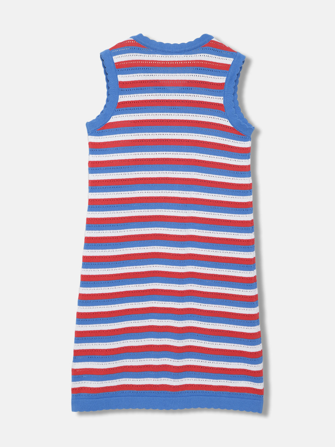 Elle Girls Multi Striped V Neck Sleeveless Dress