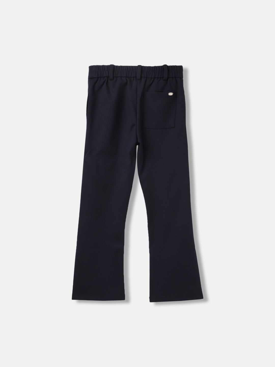 Elle Girls Navy Blue Solid Bootcut Trouser