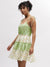 Elle Women Green Printed Shoulder Straps Sleeveless Dress