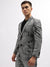 Iconic Men Black Printed Notched Lapel Collar Full Sleeves Blazer