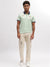 Iconic Men Green Solid Polo Collar Short Sleeves T-Shirt