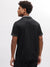 Iconic Men Black Solid Polo Collar Short Sleeves T-Shirt