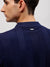 Iconic Men Navy Blue Solid Polo Collar Short Sleeves T-shirt