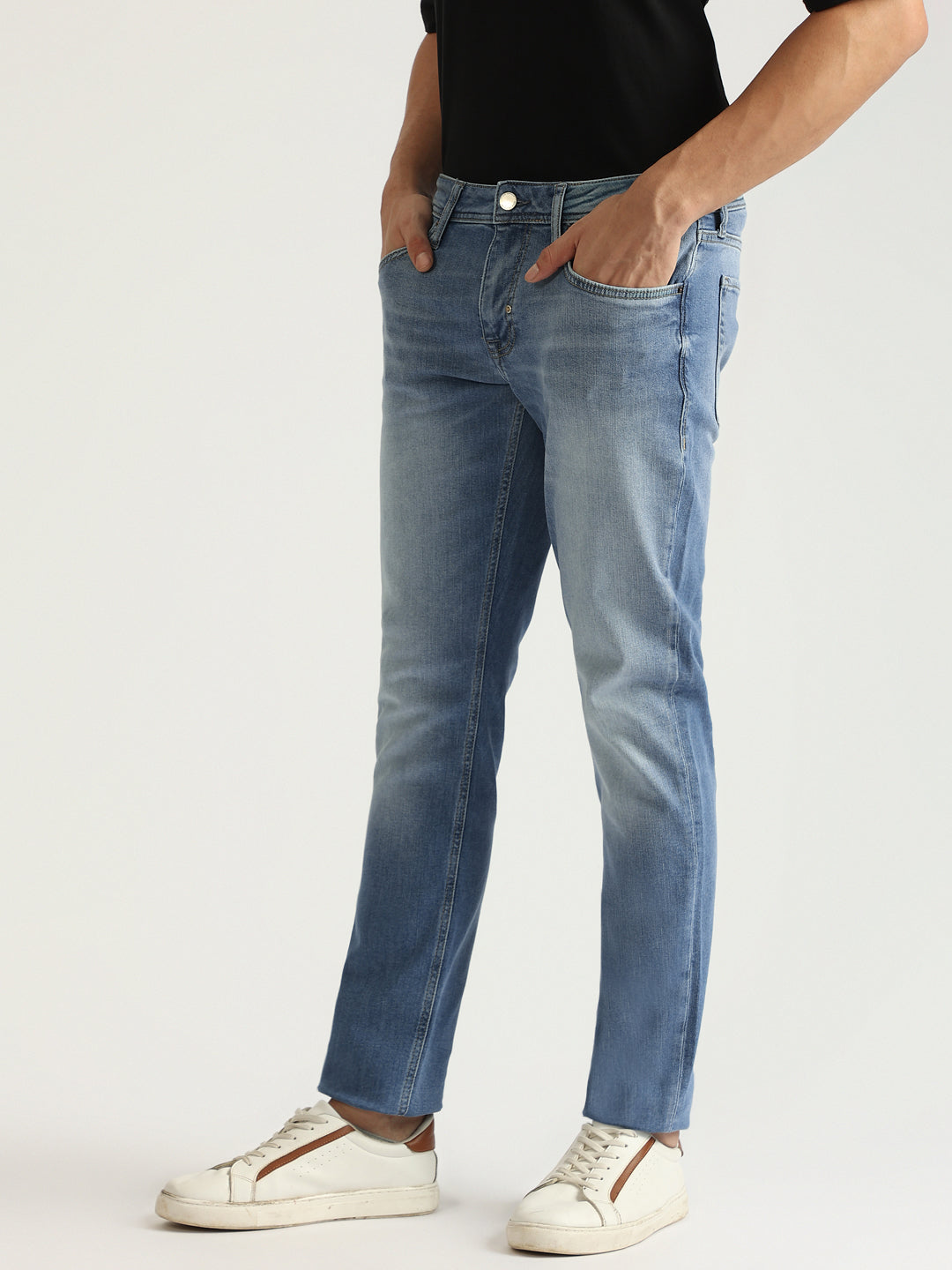 Antony Morato Men Blue Washed Mid-Rise Slim Fit Jeans