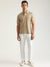 Antony Morato Men Beige Solid Collared Short Sleeves Polo T-Shirt