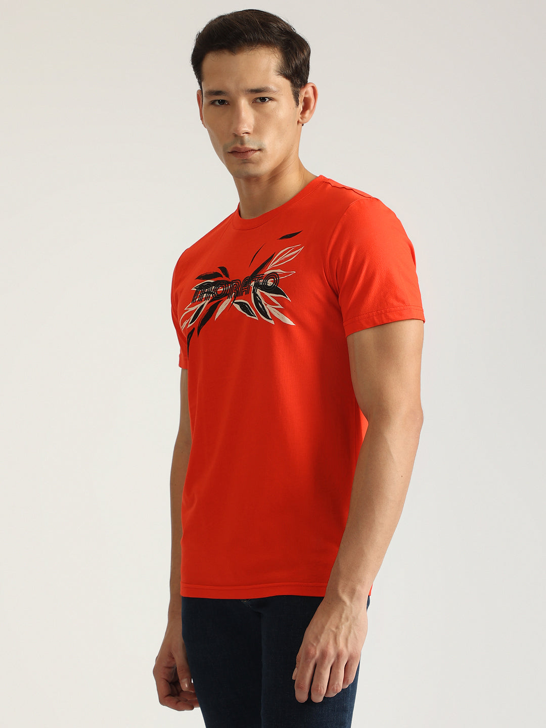 Antony Morato Men Red Printed Round Neck Short Sleeves T-Shirt