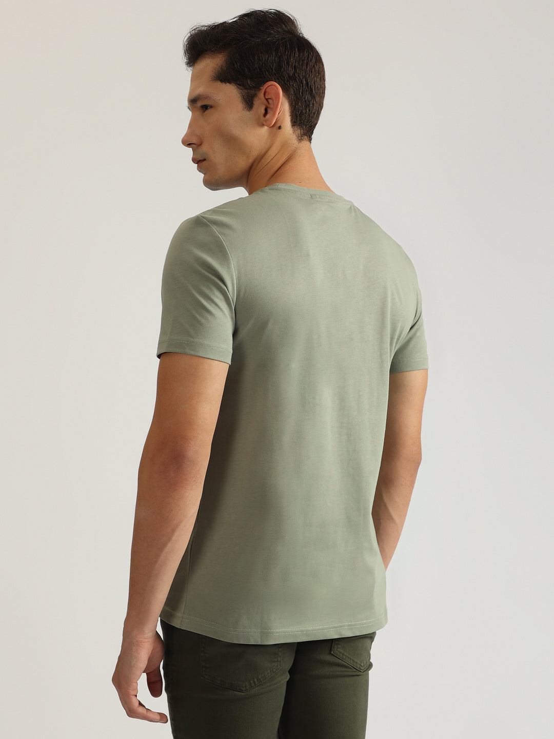 Antony Morato Men Green Printed Round Neck Short Sleeves T-Shirt