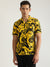 Antony Morato Men Yellow Printed Spread Collar Short Sleeves Shirt