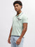 True Religion Men Green Solid Polo Collar Short Sleeves T-Shirt