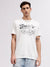 True Religion Men White Printed Round Neck Short Sleeves T-shirt