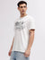 True Religion Men White Printed Round Neck Short Sleeves T-shirt