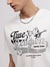 True Religion Men White Printed Round Neck Short Sleeves T-shirt