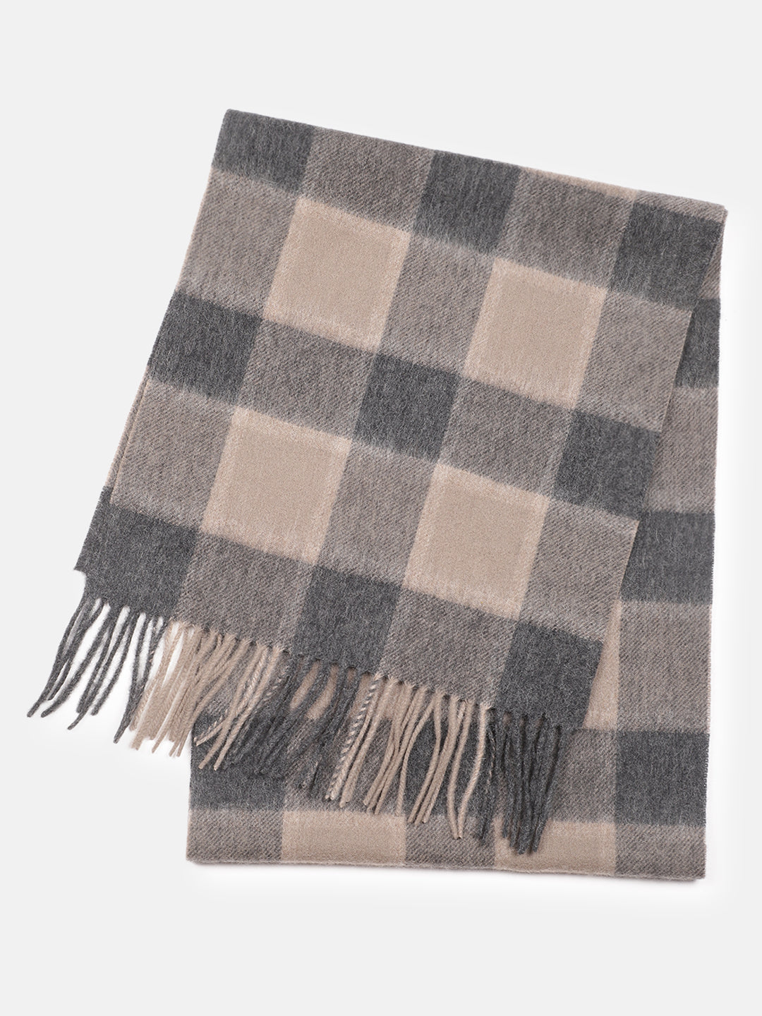 Bruun & Stengade Men Brown Checked Fringed Scarf