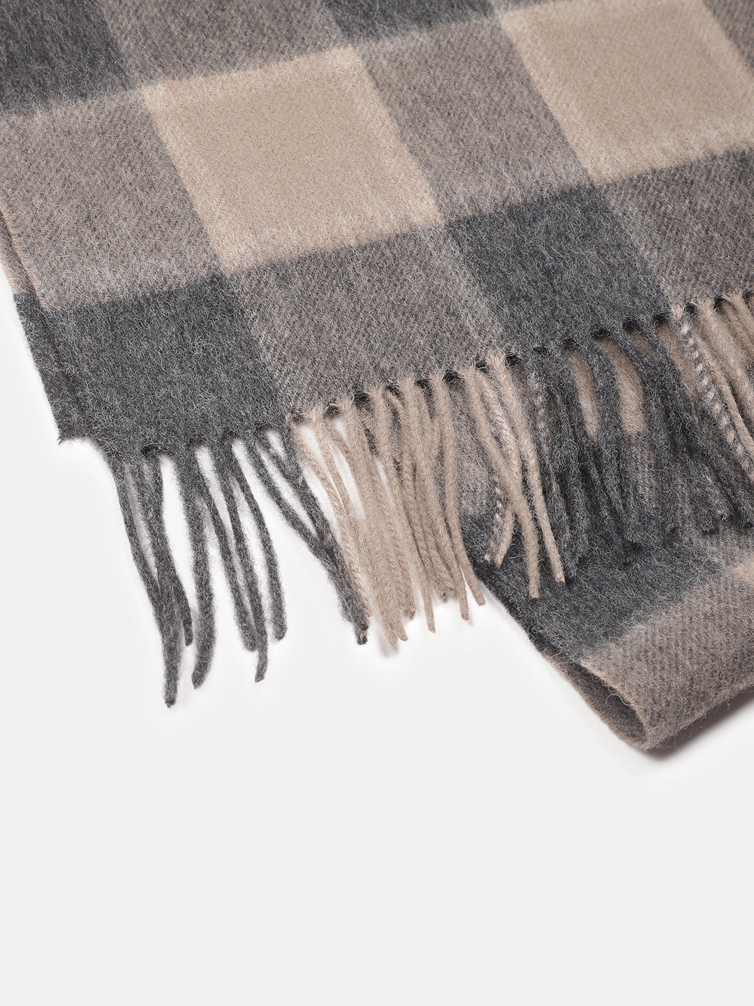 Bruun & Stengade Men Brown Checked Fringed Scarf