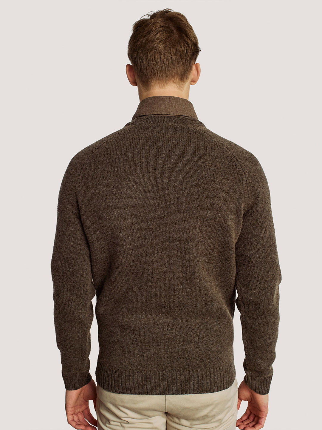 Bruun & Stengade Men Brown Solid Round Neck Full Sleeves Pullover Style Sweater