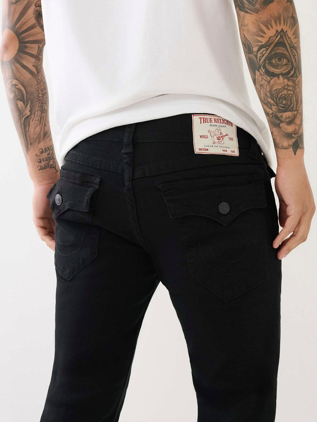 True Religion SN Rocco Slim Fit Black Mid-Rise Solid Jeans