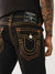 True Religion Super T Ricky Straight Fit Black Mid-Rise Solid Jeans