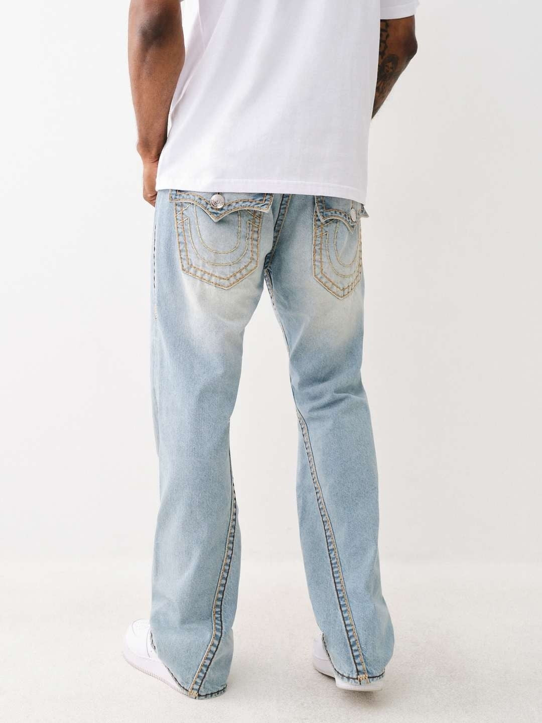 True Religion Super T Joey Flare Fit Blue Mid-Rise Washed Jeans