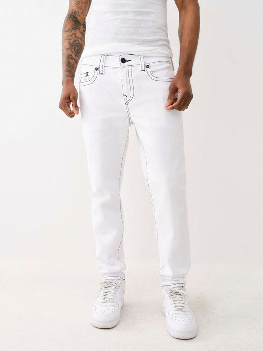 True Religion Big T Rocco Slim Fit White Mid-Rise Solid Jeans