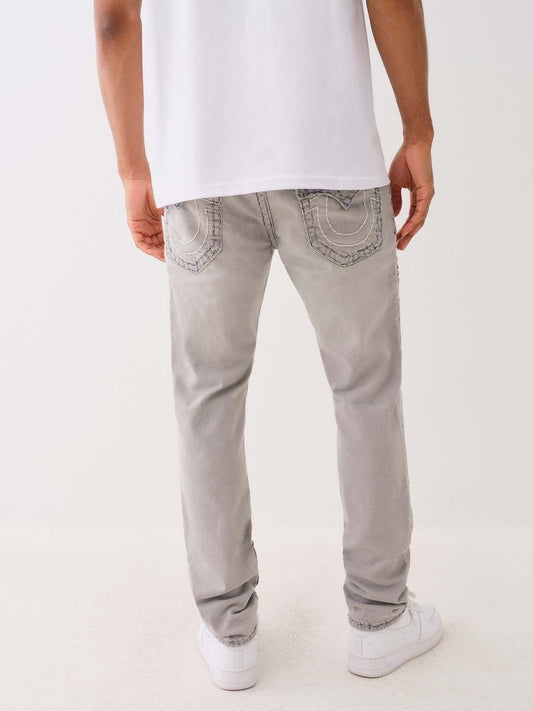 True Religion Super T Rocco Slim Fit Grey Mid-Rise Washed Jeans