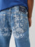 True Religion Men Super T Bobby Oversized Blue Mid-Rise Printed Jeans