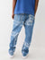 True Religion Men Super T Bobby Oversized Blue Mid-Rise Printed Jeans