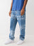 True Religion Men Super T Bobby Oversized Blue Mid-Rise Printed Jeans