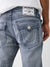 True Religion Men Super T Rocco Slim Fit Grey Mid-Rise Washed Jeans