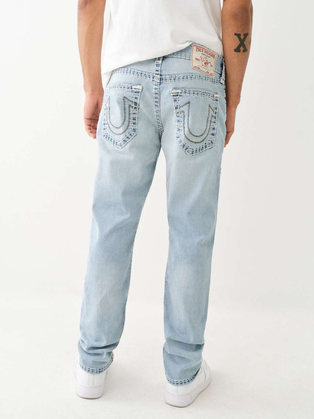 True Religion Men Super T Geno Skinny Fit Blue Mid-Rise Washed Jeans