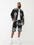 True Religion Men Black Printed Straight Fit Mid-Rise Shorts