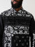 True Religion Men Black Printed Spread Collar Full Sleeves Jacket