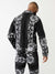 True Religion Men Black Printed Spread Collar Full Sleeves Jacket