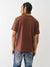 True Religion Men Brown Solid Round Neck Short Sleeves T-Shirt