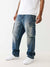 True Religion Big T Cargo Jogger Fit Blue Mid-Rise Washed Jeans