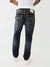 True Religion Super T Rocco Slim Fit Blue Mid-Rise Washed Jeans