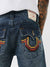 True Religion SN Ricky Straight Fit Blue Mid-Rise Washed Jeans