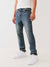 True Religion Men Blue Washed Slim Fit Mid-Rise Jeans