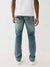 True Religion Super T Ricky Straight Fit Blue Mid-Rise Washed Jeans